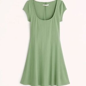 Abercrombie & Fitch Ribbed Stretchy Short Sleeve Mini Dress - Medium Tall